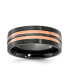 Black Zirconium Brushed Rose IP-plated Wedding Band Ring