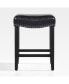 Фото #2 товара 24" Upholstered Saddle Seat Faux Leather Counter Stool