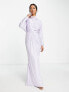 Фото #4 товара ASOS DESIGN drape neck maxi dress with satin stripe in lilac