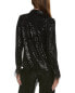 Фото #2 товара Nanette Nanette Lepore Mila Fringe Sequin Top Women's Black S