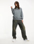 Nike Swoosh oversized fleece sweatshirt in smoke grey Rauchgrau, XS - фото #1