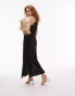 Фото #3 товара Topshop textured slip dress with beaded straps in black