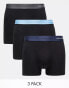 Фото #2 товара Jack & Jones 3 pack contrast waistband trunk in black