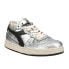 Diadora Mi Basket Row Cut Silver Used Lace Up Womens Silver Sneakers Casual Sho