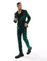 Фото #2 товара ASOS DESIGN skinny diamond sequin suit trouser in dark green