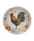 Фото #3 товара Floral Rooster Set of 4 Salad Plate 9"