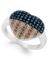 ფოტო #1 პროდუქტის Sterling Silver Ring, Diamond and Diamond Accent Flag Heart Ring (1/3 ct. t.w.)