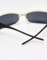 Фото #3 товара ASOS DESIGN visor sunglasses in gold metal