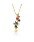 Фото #1 товара Disney minnie Mouse Brass Flash Yellow Gold Plated & Red Crystal Pendant