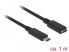 Delock 85533 - 1 m - USB C - USB C - USB 3.2 Gen 1 (3.1 Gen 1) - 5000 Mbit/s - Black