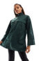 Фото #2 товара Object zip high neck nylon tunic top in duffle bag green