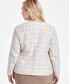 Фото #2 товара Plus Size Plaid Tweed Open-Front Cardigan Jacket