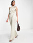 Pretty Lavish cowl neck asymmetric back jumpsuit in taupe