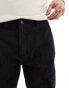 Threadbare cargo trousers in washed black