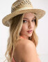 Фото #2 товара My Accessories London adjustable woven straw fedora hat in beige
