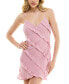 ფოტო #1 პროდუქტის Juniors' Ruffle Trim V-Neck Sleeveless Mini Sheath Dress