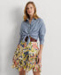 Фото #1 товара Блузка полосатая из льна Lauren Ralph Lauren для женщин