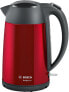 Фото #1 товара Электрический чайник BOSCH TWK3P424 - 1.7 л - 2400 Вт - серый - красный - нержавеющая сталь - индикатор уровня воды - защита от перегрева