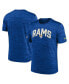 ფოტო #1 პროდუქტის Men's Royal Los Angeles Rams Sideline Velocity Athletic Stack Performance T-shirt