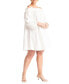 Plus Size Ruffle Neckline Mini Dress - 26/28, Pearl