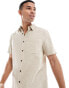 Фото #1 товара Farah jacquard cotton short sleeve shirt in beige