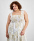 Фото #4 товара Trendy Plus Size Smocked Ruffle Maxi Dress