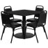 Фото #1 товара 36'' Square Black Laminate Table Set With 4 Black Trapezoidal Back Banquet Chairs