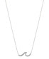 Fine Silver Plated Cubic Zirconia Wave Design Necklace