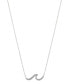 ფოტო #1 პროდუქტის Fine Silver Plated Cubic Zirconia Wave Design Necklace