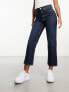 ASOS DESIGN cropped comfort stretch straight leg jeans in rinse wash