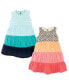 ფოტო #1 პროდუქტის Baby Girls Cotton Dresses, Leopard Coral Mint