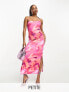 Фото #1 товара Vila Petite cami midaxi dress in pink abstract print