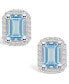 Фото #3 товара Серьги Macys Aquamarine Diamond Halo Stud