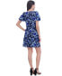 Women's Floral Embroidered Puff-Sleeve Sheath Dress