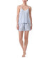 ფოტო #1 პროდუქტის Women's 2-Pc. Striped Cami & Boxer Pajamas Set