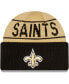 Фото #1 товара Men's Gold and Black New Orleans Saints Reversible Cuffed Knit Hat