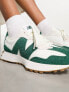 Фото #1 товара New Balance 327 trainers in white and green - exclusive to ASOS