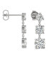 ფოტო #3 პროდუქტის Moissanite Three Stone Drop Earrings 2-1/5 ct. t.w. Diamond Equivalent in 14k White Gold