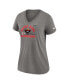 ფოტო #3 პროდუქტის Women's Heather Gray Kansas City Chiefs Super Bowl LVIII Champions Local Tri-Blend V-Neck T-shirt