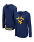 Фото #1 товара Women's Navy West Virginia Mountaineers My Lover Lightweight Hooded Long Sleeve T-shirt