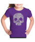 ფოტო #1 პროდუქტის Big Girl's Word Art T-shirt - Flower Skull