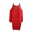 Фото #4 товара Thalia Sodi Women's Cold Shoulder Blouson Halter Dress Embellished Red M