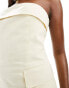 Kaiia tailored bandeau mini dress in cream