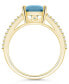 ფოტო #3 პროდუქტის Aquamarine and Diamond Accent Ring in 14K Yellow Gold