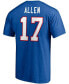 Фото #2 товара Men's Josh Allen Royal Buffalo Bills Player Icon Name and Number T-shirt