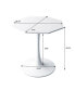 Modern Octagonal Coffee Table, White, Metal Base