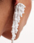 Фото #3 товара ASOS DESIGN drop earrings with waterfall bead detail in white