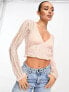 Stradivarius ballerina tie cardigan in soft pink