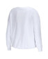 ფოტო #2 პროდუქტის Women's White Chicago Bulls Cropped Long Sleeve T-shirt