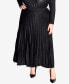 ფოტო #1 პროდუქტის Plus Size Knit Pleat Skirt